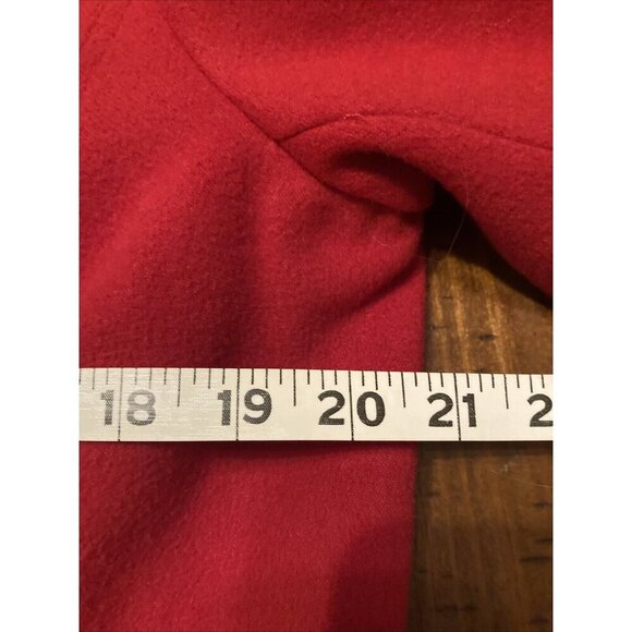 JM Collection Women’s Size Large Red Pea Coat - Picture 6 of 8